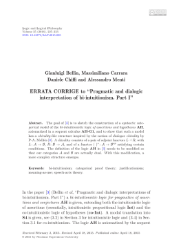 ERRATA CORRIGE to &ldquo;Pragmatic and dialogic interpretation of bi