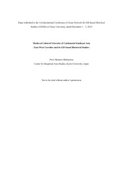 Paper submitted to the 1st International Conference of Asian