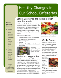 Healthy Changes in Our School Cafeterias