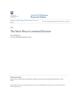 The Stern-Brocot continued fraction - Research Online
