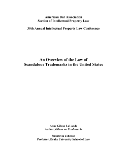 An Overview of the Law of Scandalous