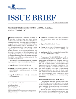 Six Recommendations for the CHOICE Act 2.0