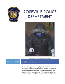 Monthly Summary - City of Roseville, MN
