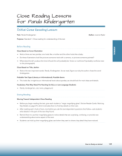 Close Reading Lessons for Panda Kindergarten