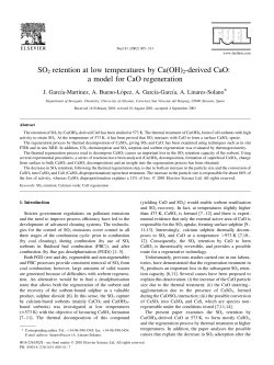 SO2 retention at low temperatures by Ca(OH)2