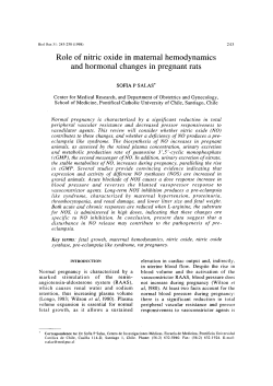 Role of nitric oxide in maternal hemodynamics and hormonal
