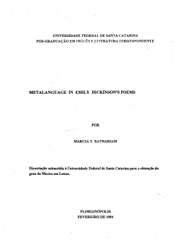 METALANGUAGE IN EMILY DICKINSON`S POEMS POR