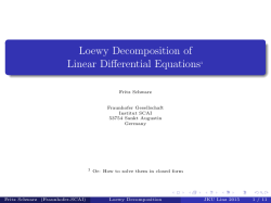 Loewy Decomposition of Linear Differential - RISC-Linz
