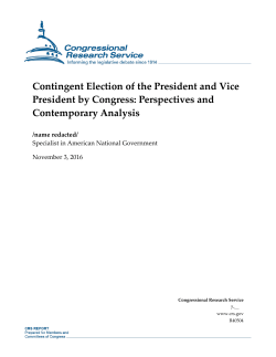 Contingent Election of the President and Vice President by