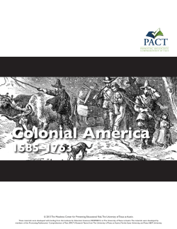 Colonial America - The Meadows Center for Preventing Educational