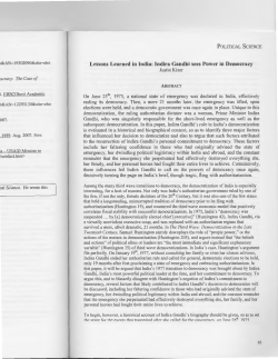 Lessons Learned in India: Indira Gandhi sees Power in Democracy