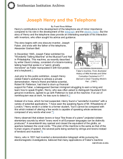Joseph Henry and the Telephone - Smithsonian Institution Archives