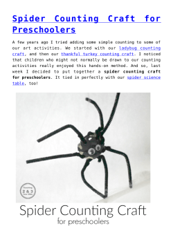 Spider Counting Craft for Preschoolers