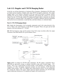 Lab L12: Doppler and CWFM Ranging Radar