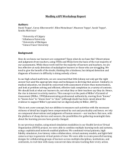 Medbiq xAPI Workshop Report Authors: Background: