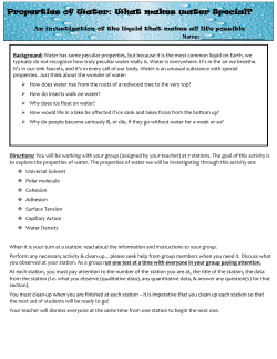 Properties of Water: What makes water Special?