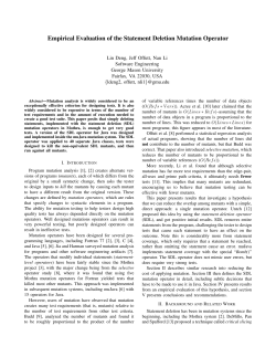Empirical Evaluation of the Statement Deletion Mutation