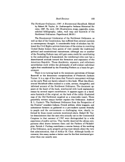 Book Reviews 183 The Northwest Ordinance, 1787: A Bicentennial
