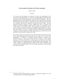 The Inescapable Federalism of the Ninth Amendment