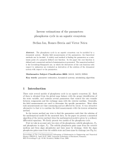Inverse estimations of the parameters: phosphorus cycle in an
