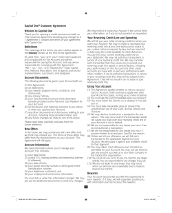 Welcome to Capital One Definitions Account Documents New Offers