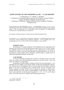 schwannoma of the thyroid gland &ndash; a case report