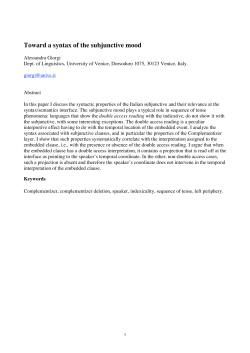 Toward a syntax of the subjunctive mood