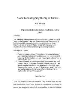 A one hand clapping theory of humor