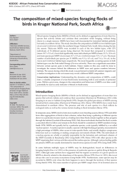 The composition of mixed-species foraging flocks of birds in Kruger