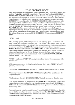 "THE BLOB OF OOZE" - The Cock Inn