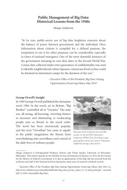 Public Management of Big Data: Historical Lessons from the 1940s