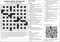 MONDAY PRIZE CROSSWORD No. 15,502 Set by GAFF