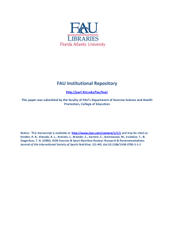 Sport Nutrition Review - FAU Digital Collections