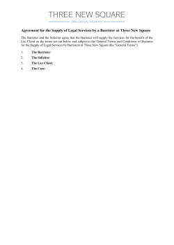Agreement for the Supply of Legal Services by a