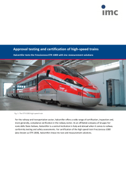 Approval testing and certification of high-speed trains
