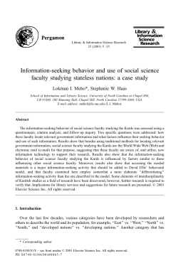 Information-seeking behavior and use of social science faculty