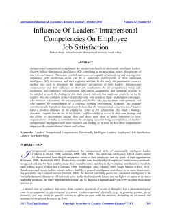 Influence Of Leaders` Intrapersonal