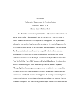 ABSTRACT The Pursuit of Happiness and the American Regime