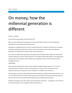 On money, how the millennial generation is different