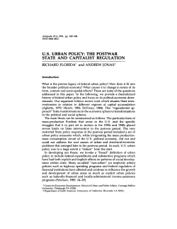 us urban policy: the postwar state and capitalist regulation