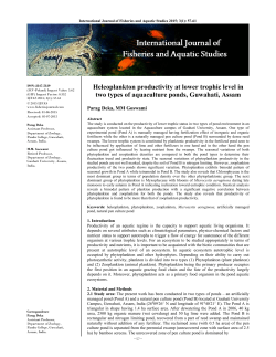Heleoplankton productivity at lower trophic level in two types of