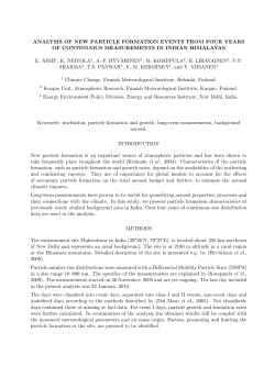 analysis of new particle formation events from four years of