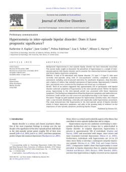 Hypersomnia in inter-episode bipolar disorder: Does it have