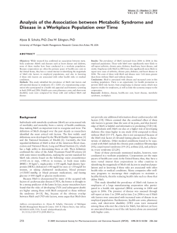 Analysis of the Association between Metabolic Syndrome and