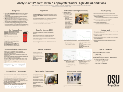 Analysis of &ldquo;BPA-free&rdquo; Tritan &trade; Copolyester Under High
