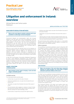 Dispute Resolution Multi-Jurisdictional Guide 2014/2015
