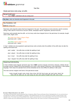 Simple past - Sutton Road Primary School`s