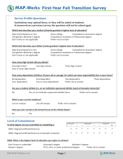 2014 First-Year Transition Survey Instrument