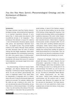 Sartre`s Phenomenological Ontology and the Architecture of Absence