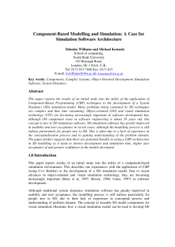 Component-Based Modelling and Simulation